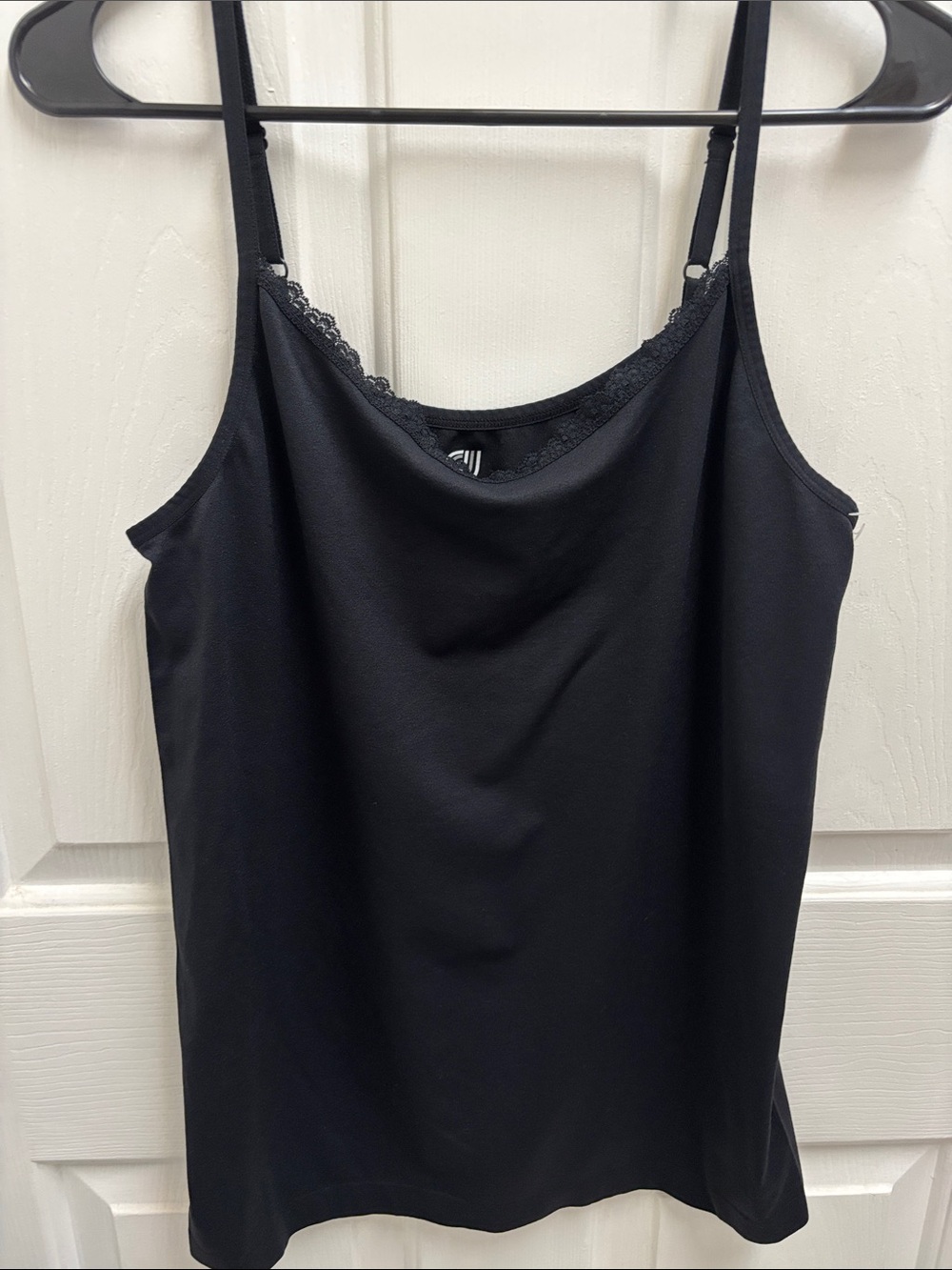 Essential Black Lace-Trim Cami with Adjustable Straps